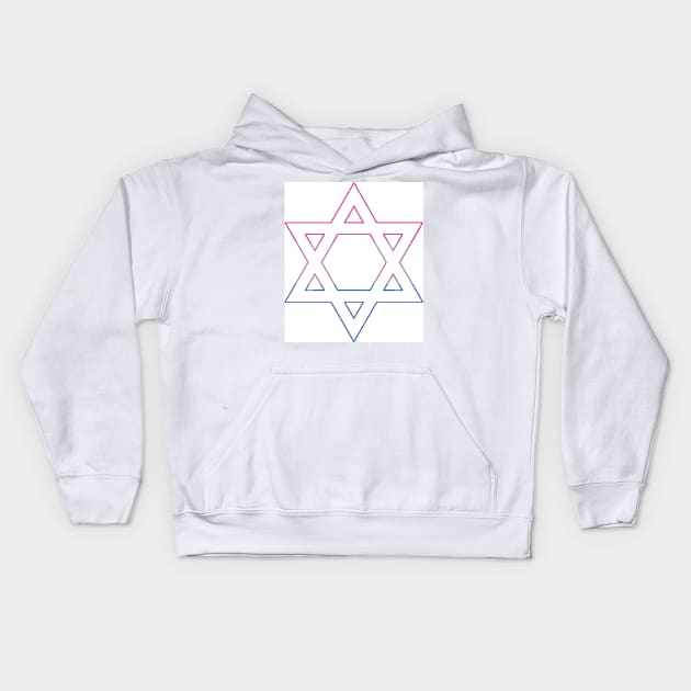 Star of David (bi pride edition) Kids Hoodie by ThePureAudacity